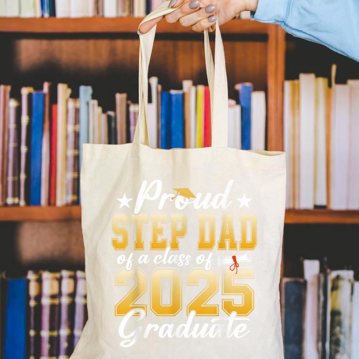 Proud Step Dad Of A Class Of 2025 Graduate Senior Graduation Canvas Tote Bag