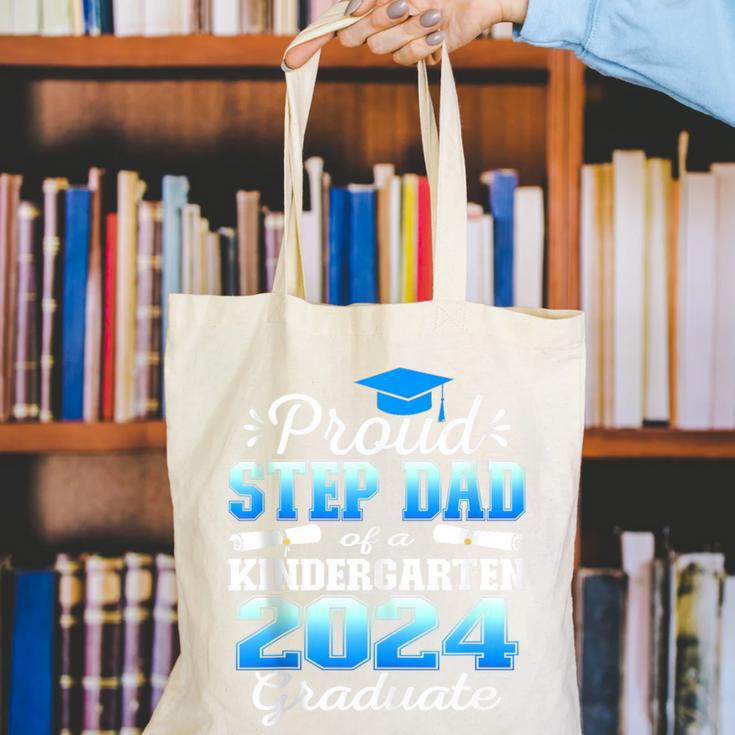 Proud Step Dad Of Kindergarten Graduate 2024 Graduation Step Canvas Tote Bag