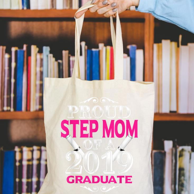Proud Step Mom Of 2019 Graduate Class 2019 Tshirt Graduation Canvas Tote Bag