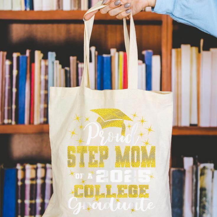 Proud Step Mom Of 2025 College Graduate Family 24 Graduation Canvas Tote Bag