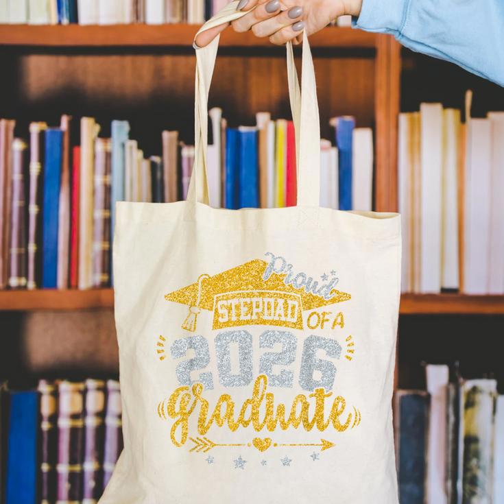 Proud Stepdad Of A 2026 Graduate Grad Senior Graduation Canvas Tote Bag