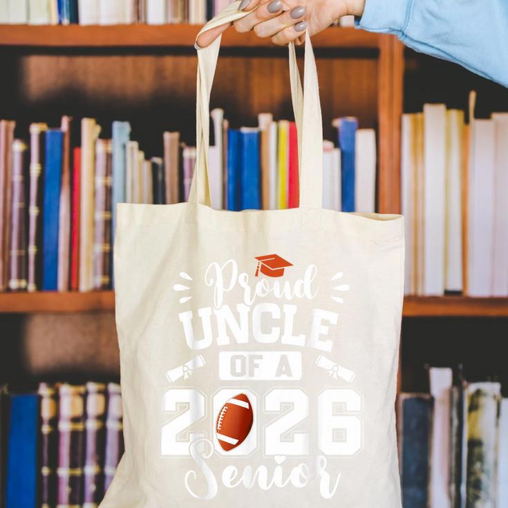 Proud Uncle Of A 2026 Senior Football Graduation Canvas Tote Bag