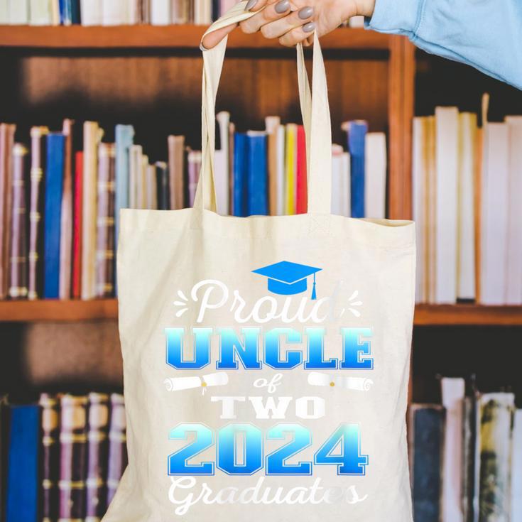 Proud Uncle Of Two 2024 Graduate Class 2024 Graduation Canvas Tote Bag
