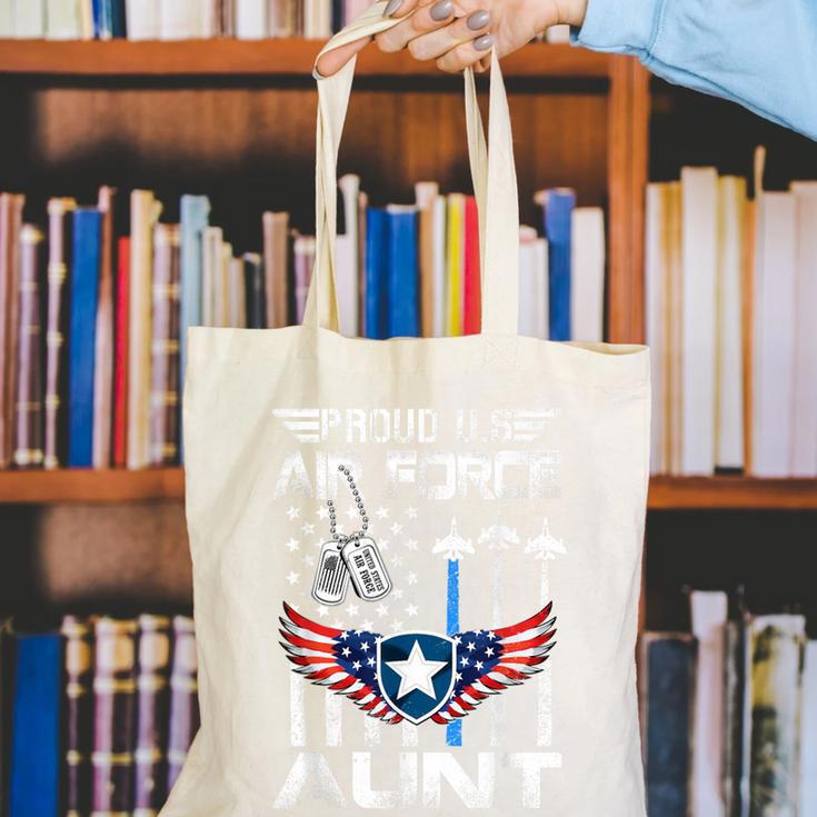 Proud US Air Force Aunt Flag Air Force Graduation Aunt Tee Canvas Tote Bag