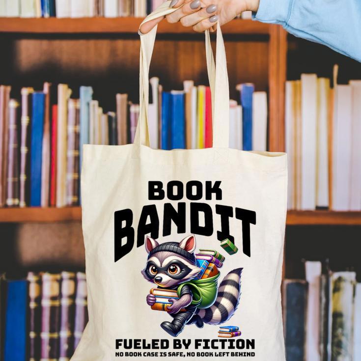 Racoon-Bookworm-Book Bandit-Fueled By Fiction Canvas Tote Bag