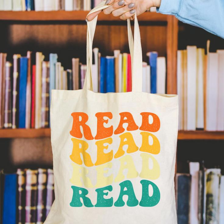 Read Read Read Read Book Lover Reading Bookworm Reader Canvas Tote Bag