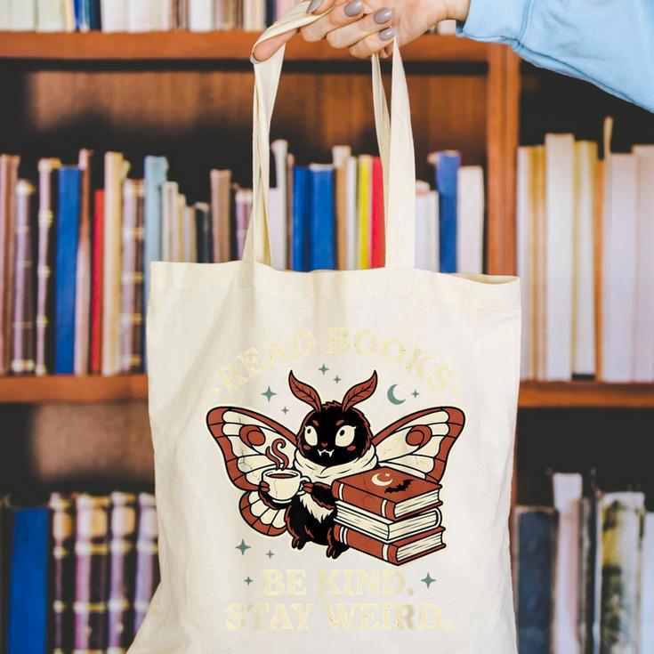 Read Books Be Kind Stay Weird Moth Coffee Lover Reading Canvas Tote Bag Read Books Be Kind Stay Weird Moth Coffee Lover Reading Canvas Tote Bag