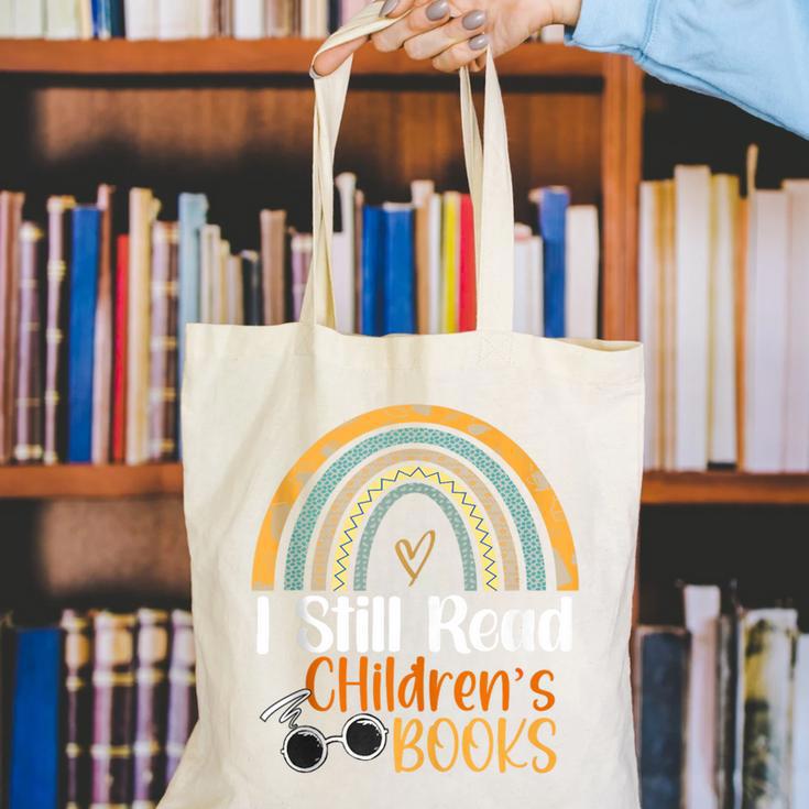I Still Read Children's Books Rainbow Canvas Tote Bag I Still Read Children's Books Rainbow Canvas Tote Bag