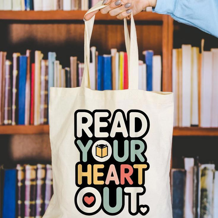 Read Your Heart Out Book Lover Quote Men Women Canvas Tote Bag