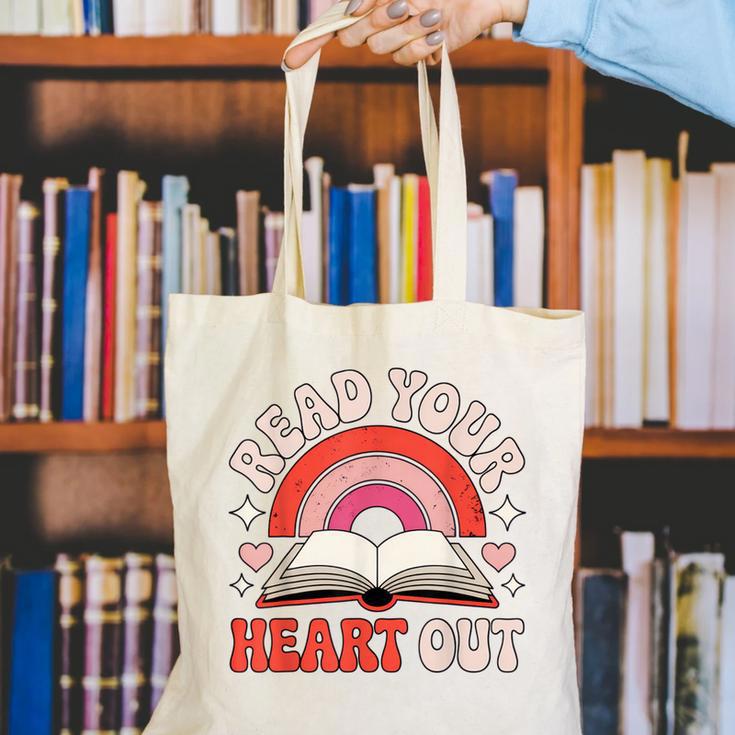 Read Your Heart Out Book Lovers Emotional Fall Vibes Canvas Tote Bag