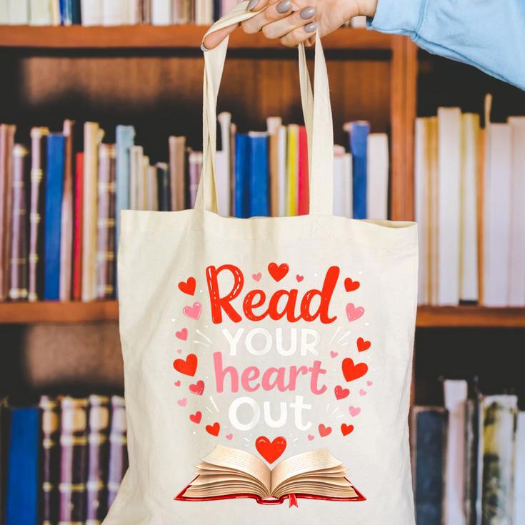 Read Your Heart Out Reading Book Lover Valentine Day Canvas Tote Bag Read Your Heart Out Reading Book Lover Valentine Day Canvas Tote Bag