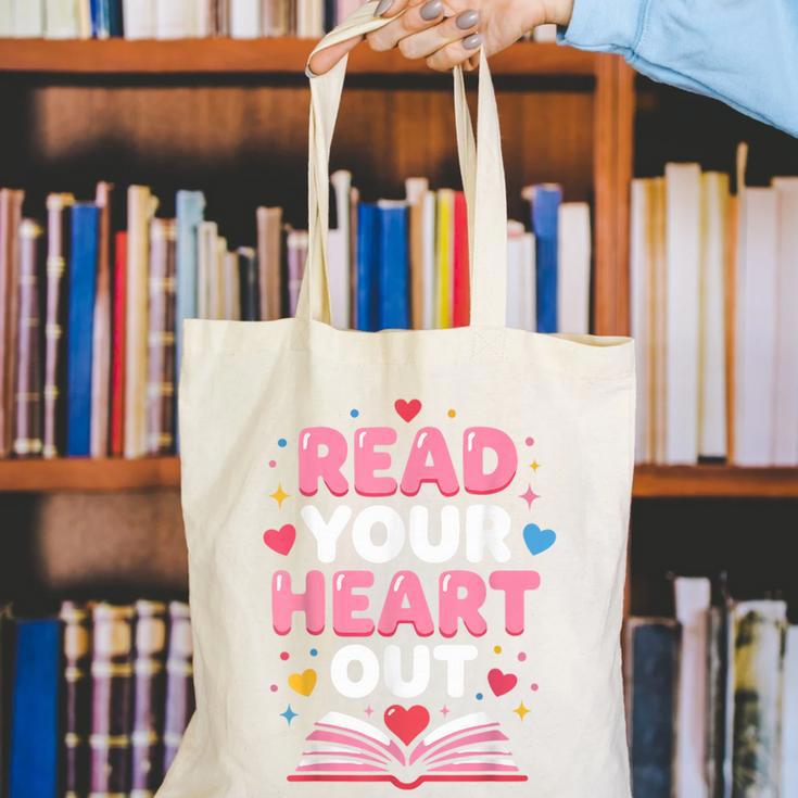 Read Your Heart Out Valentine Reading Book For Kid Teacher Canvas Tote Bag
