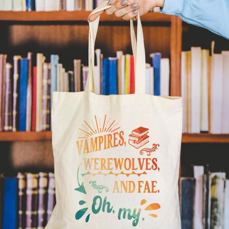 Readers Books Lovers BFF Books Club Paranormal Romance Reading Book Vampires Werewolves & Fae -Adults Short Sleeve Canvas Tote Bag