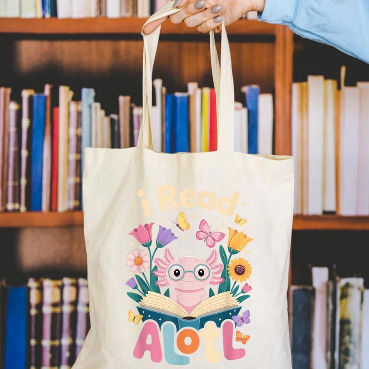 Reading Axolotl Book Lover Wildflowers Canvas Tote Bag Reading Axolotl Book Lover Wildflowers Canvas Tote Bag