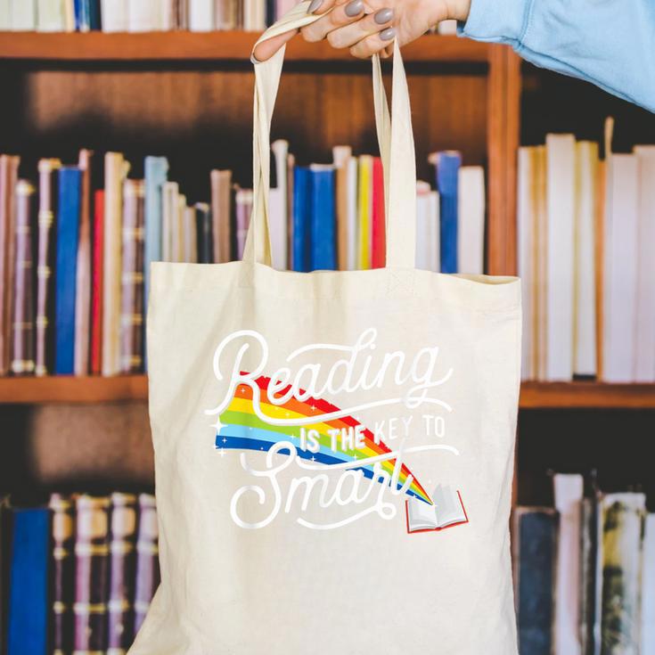 Reading Is The Key To Smart Book Lover Bookworm Reader Canvas Tote Bag Reading Is The Key To Smart Book Lover Bookworm Reader Canvas Tote Bag