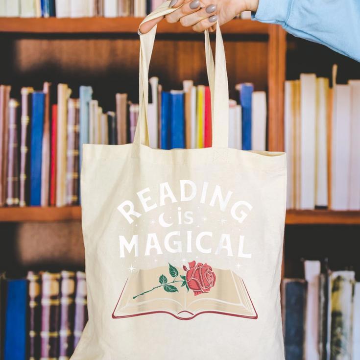 Reading Is Magical Book Lover Bookworm Librarian Library Day Canvas Tote Bag Reading Is Magical Book Lover Bookworm Librarian Library Day Canvas Tote Bag