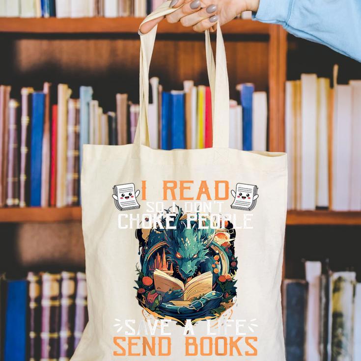 Reading Readers I Read Send Books Dragon Bookworm Tee Canvas Tote Bag