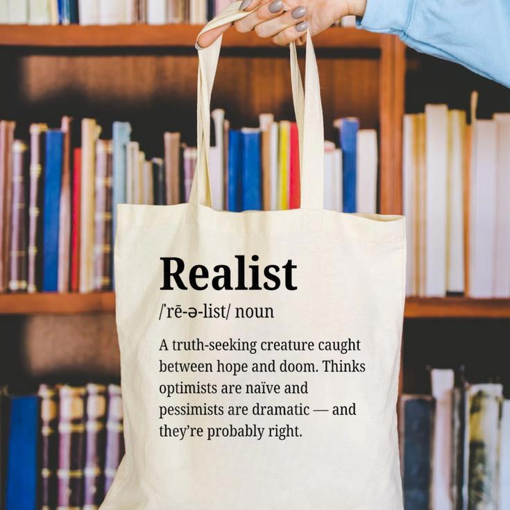 Realist Definition For Introverts Honest Personality Canvas Tote Bag