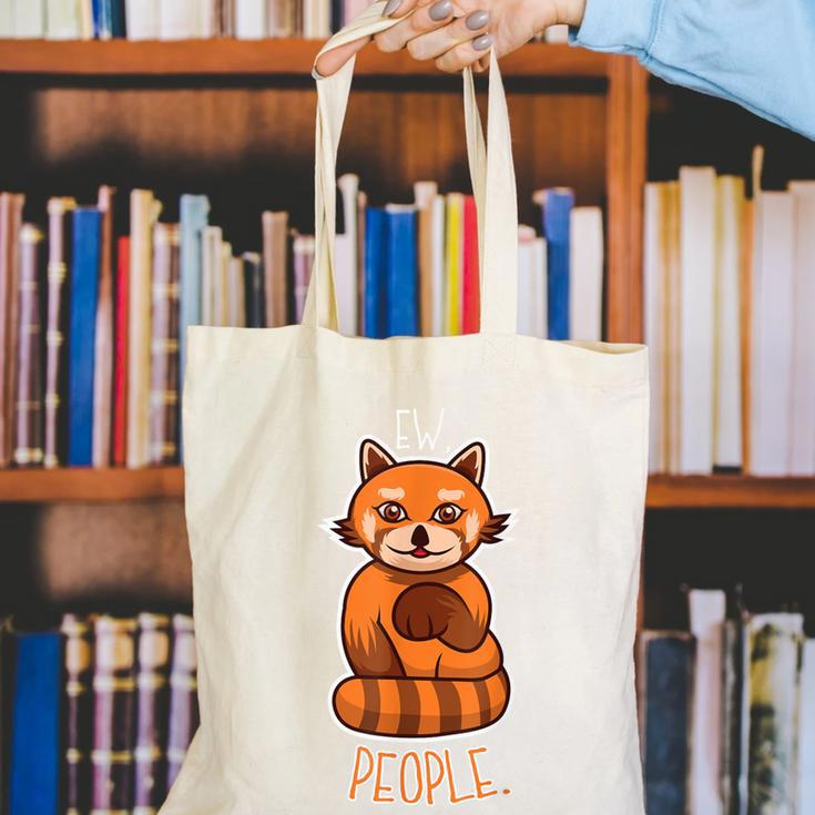Red Panda Introvert For Red Pandas Fan Canvas Tote Bag Red Panda Introvert For Red Pandas Fan Canvas Tote Bag