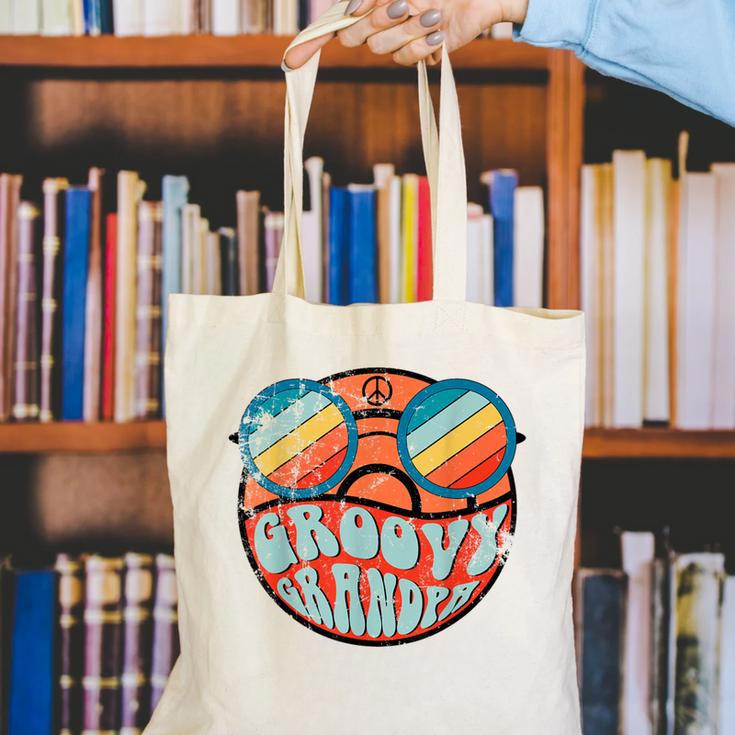 Retro 1970's Groovy Grandpa 70s Aesthetic Nostalgia Canvas Tote Bag