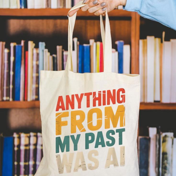 Retro AI Nostalgia Quote Distressed Vintage Canvas Tote Bag