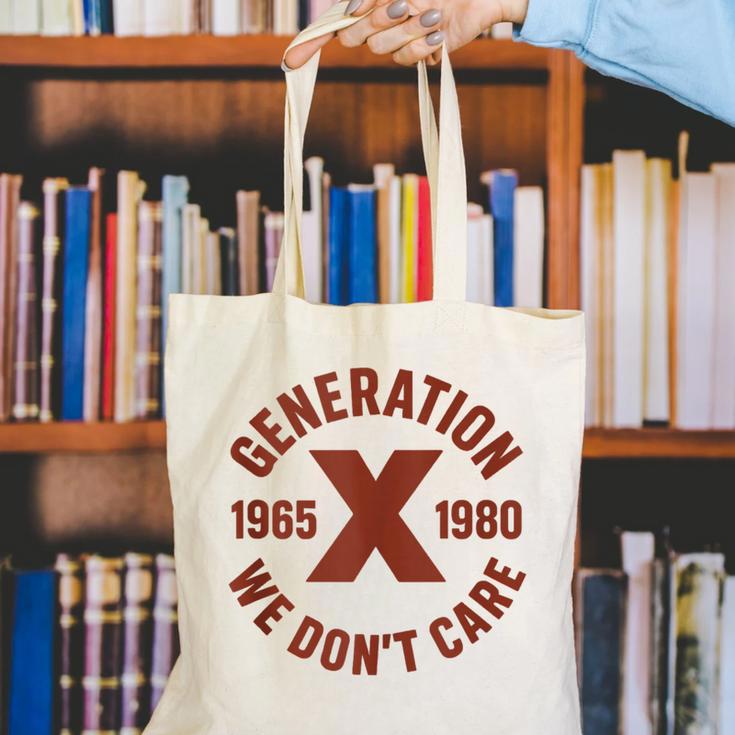 Retro Gen X 1965-1980 Sarcastic Nostalgia Graphic Canvas Tote Bag