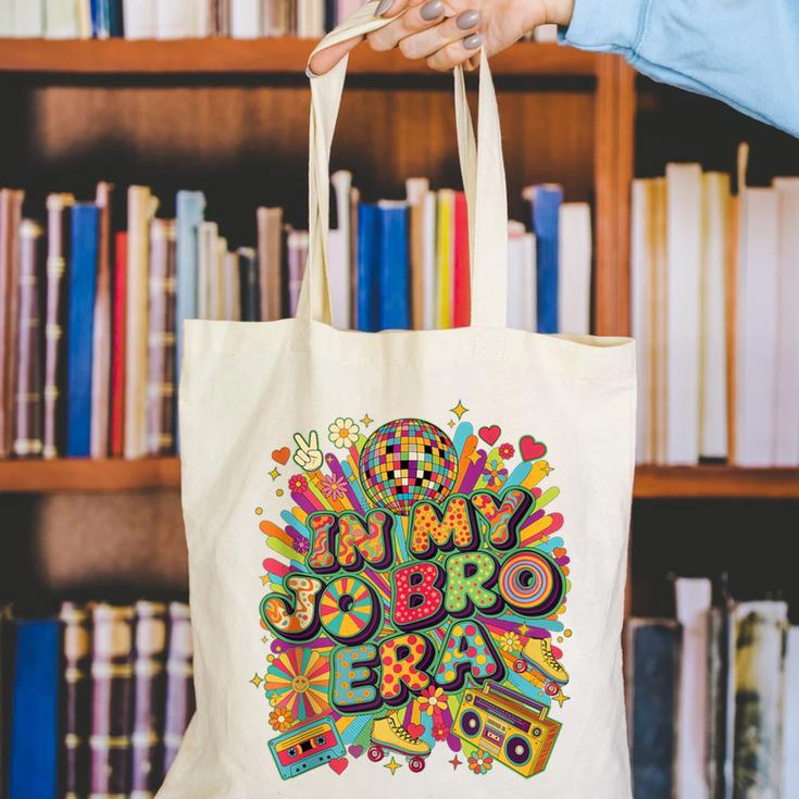 Retro Nostalgia Era Disco Groovy 80s 90s Vintage Aesthetic Canvas Tote Bag