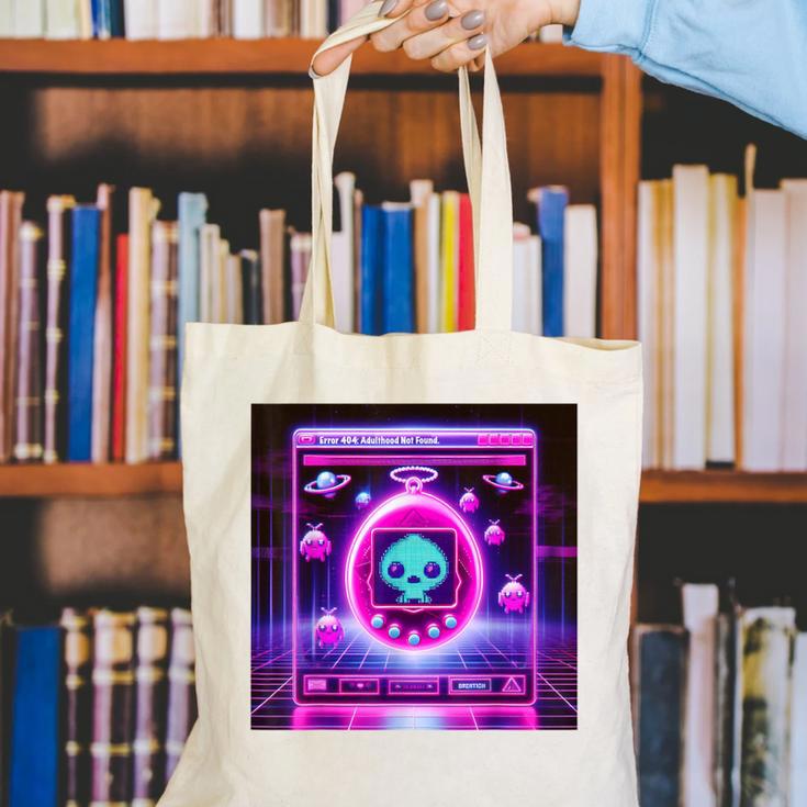 Retro Nostalgia Vaporwave- Error 404 Canvas Tote Bag