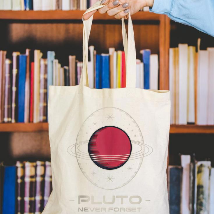 Retro Pluto Never Forget Classic Planet Pluto Nostalgia Canvas Tote Bag