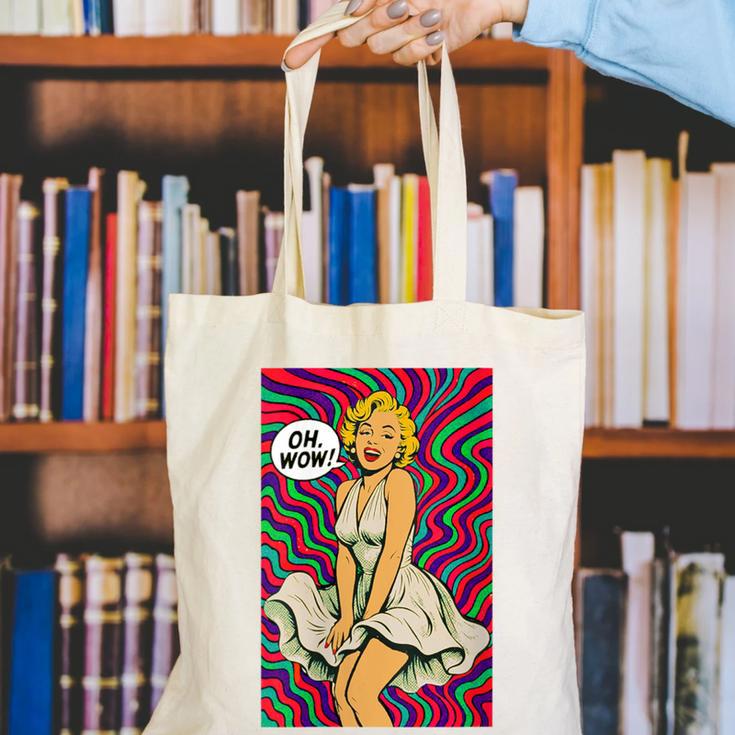 Retro Pop Art Vintage Style Blonde Psychedelic 50s Nostalgia Canvas Tote Bag