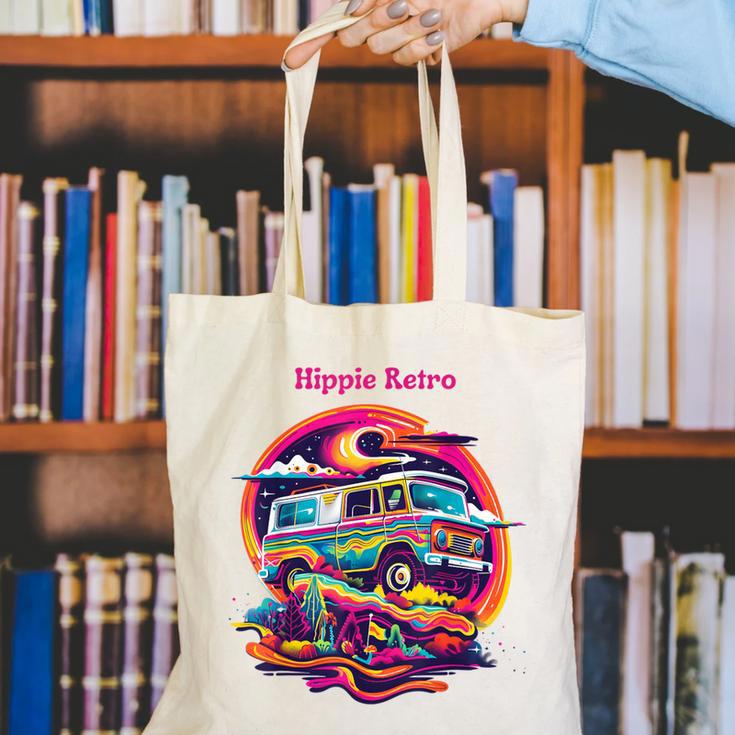 Retro Graphic Print With a Touch Of Nostalgia Canvas Tote Bag