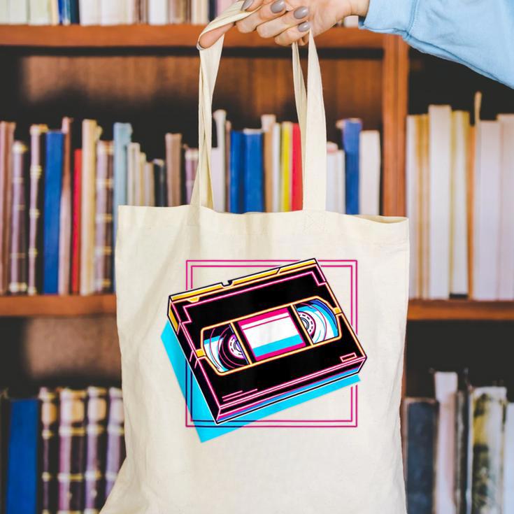Retro VHS Vaporwave Video Cassette Nostalgia Geek Chic Canvas Tote Bag Retro VHS Vaporwave Video Cassette Nostalgia Geek Chic Canvas Tote Bag
