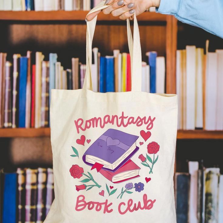 Romantasy Book Club Novel Reading Club Bibliophiles Fiction Canvas Tote Bag Romantasy Book Club Novel Reading Club Bibliophiles Fiction Canvas Tote Bag