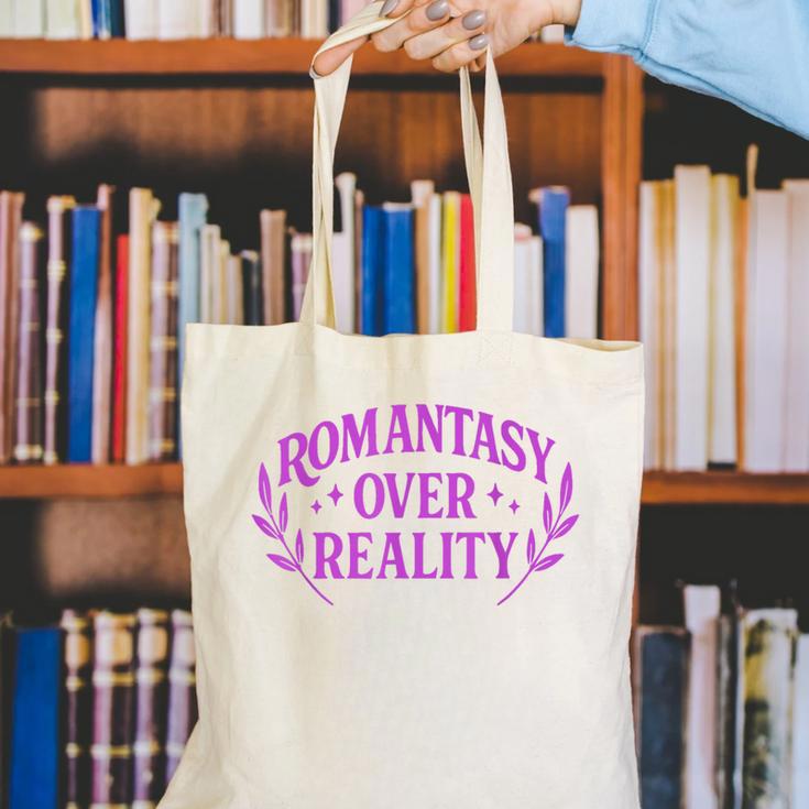 Romantasy Book Reader Aesthetic With Fantasy Feels Canvas Tote Bag