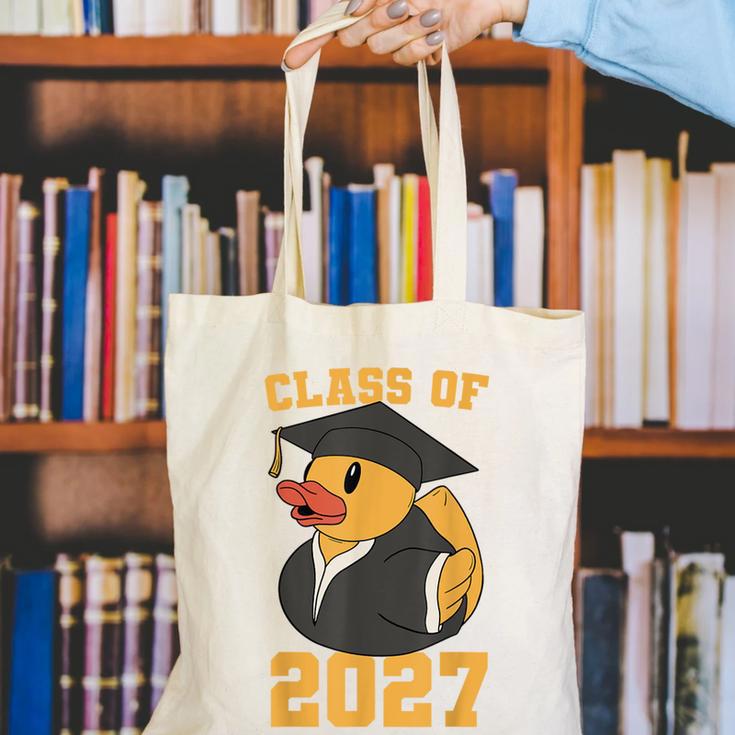 Rubber Duck Class Of 2027 Senior 2027 Graduation Year Senior Canvas Tote Bag