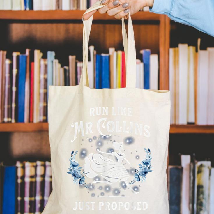 Run Like Mr Collins Just Proposed Books And Running Canvas Tote Bag