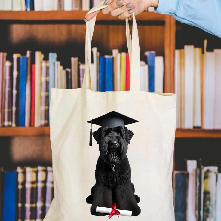 Russian Terrier Dog Graduation Cap Graduate Owner Grad Canvas Tote Bag