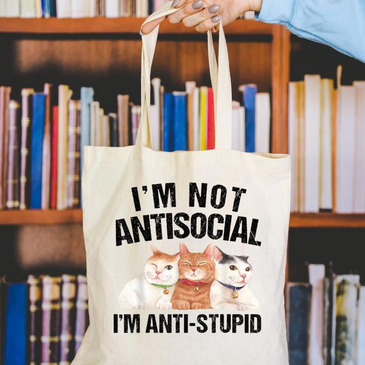 Sarcasm Cat Sarcastic Introvert Antisocial Cat Lover Canvas Tote Bag