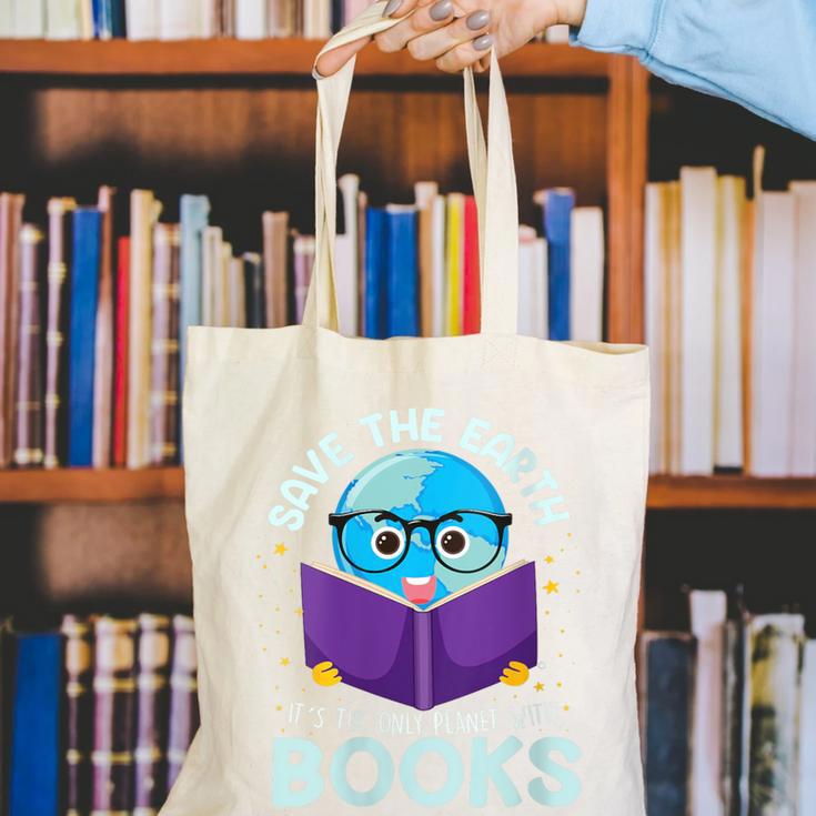 Save Earth It´s Only Planet With Books Reader Earth Day Canvas Tote Bag