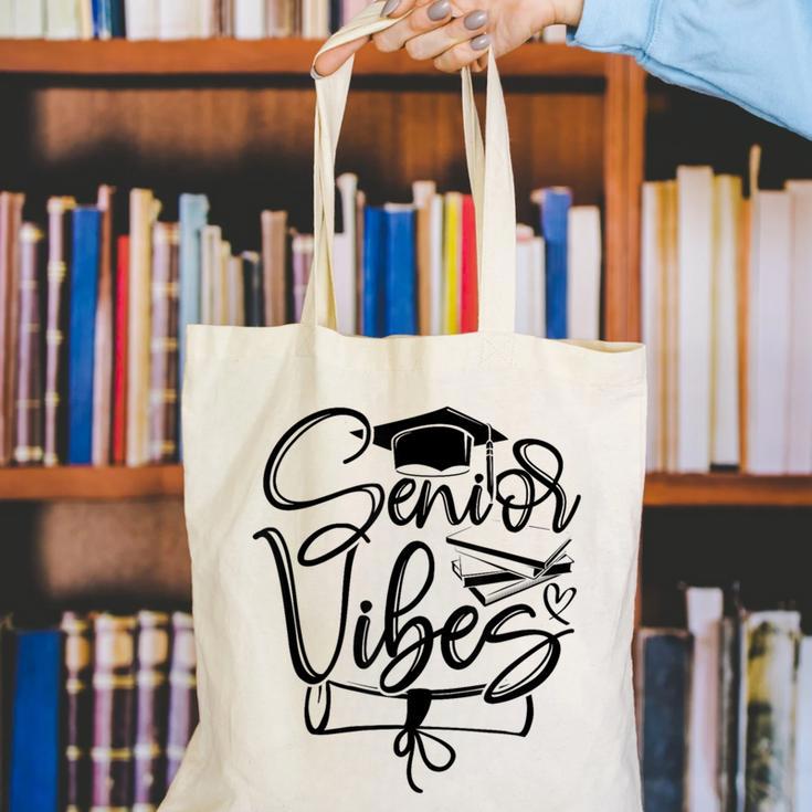That Says Senior Vibes Graduation Diploma School Spirit Canvas Tote Bag