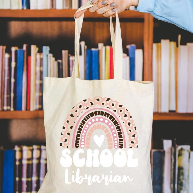 School Librarian For Women Cute Bookworm Book School Library Canvas Tote Bag