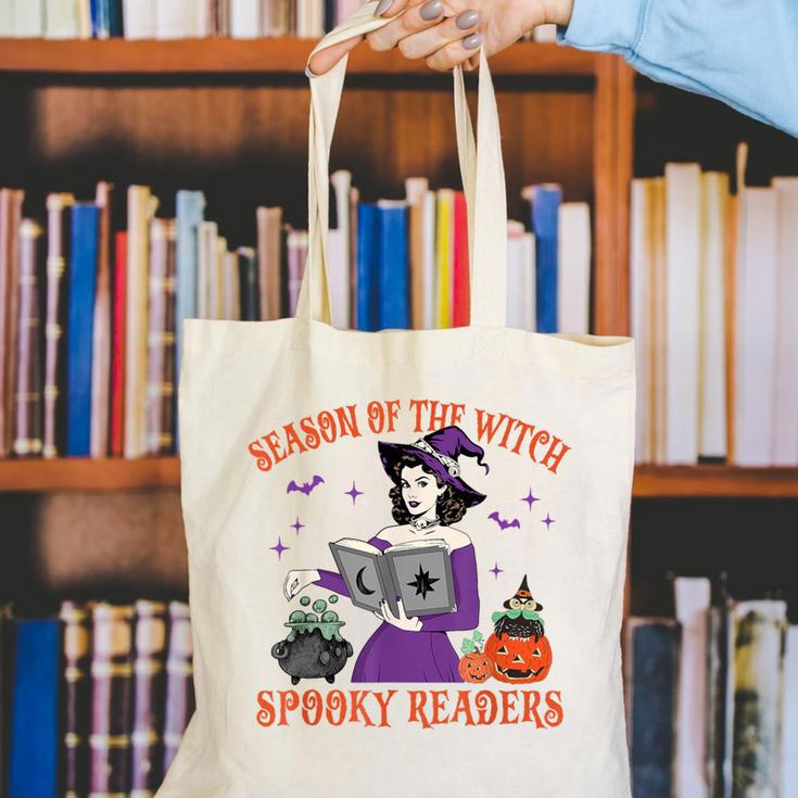 Season Of The Witch Spooky Readers Spell Book Hallowen Canvas Tote Bag
