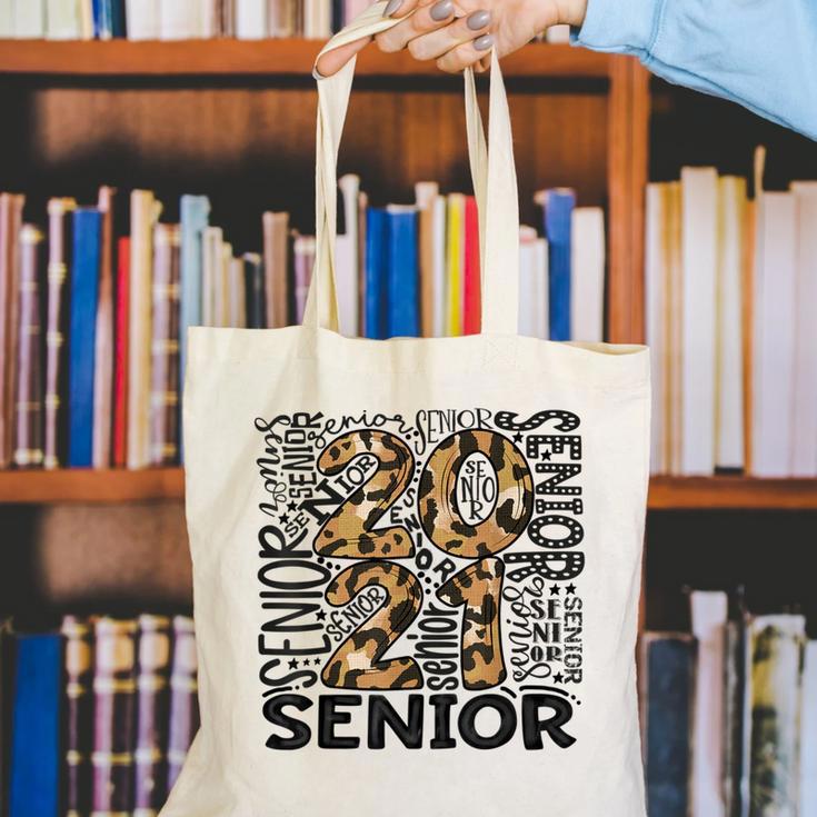 Senior 2021 Grad Class Of 2021 Graduation Leopard Cheetah Canvas Tote Bag