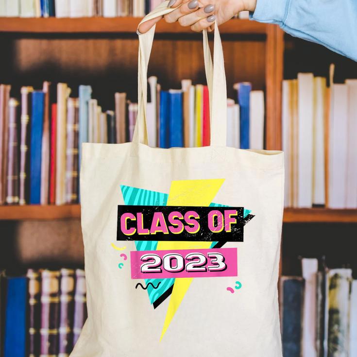 Senior 2023 Graduation Class Of 2023 Retro 90's Graduation Canvas Tote Bag