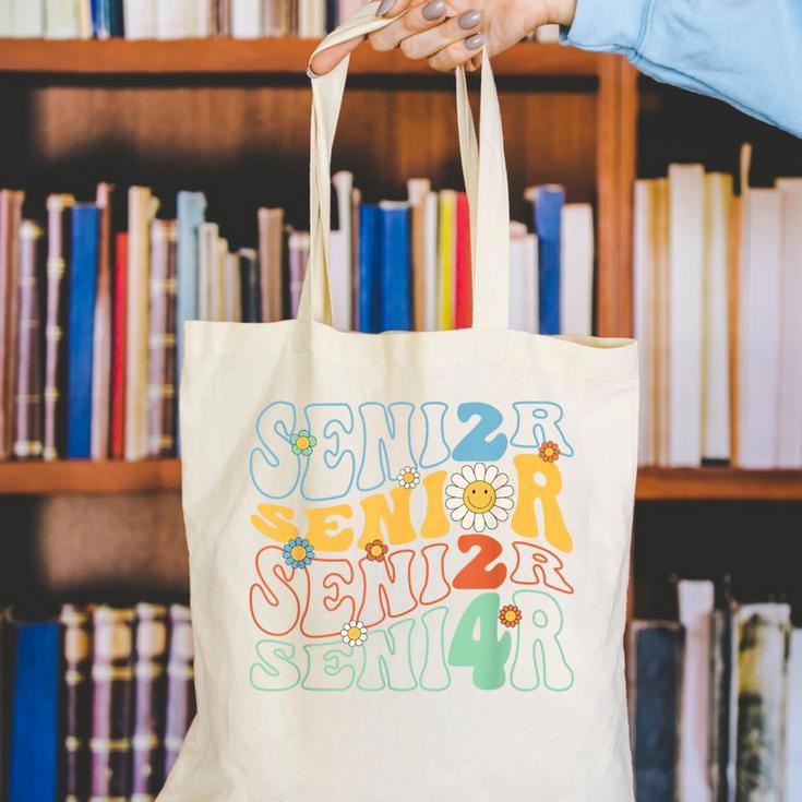 Senior 2024 Groovy Retro Class Of 2024 Graduation Senior 24 Canvas Tote Bag