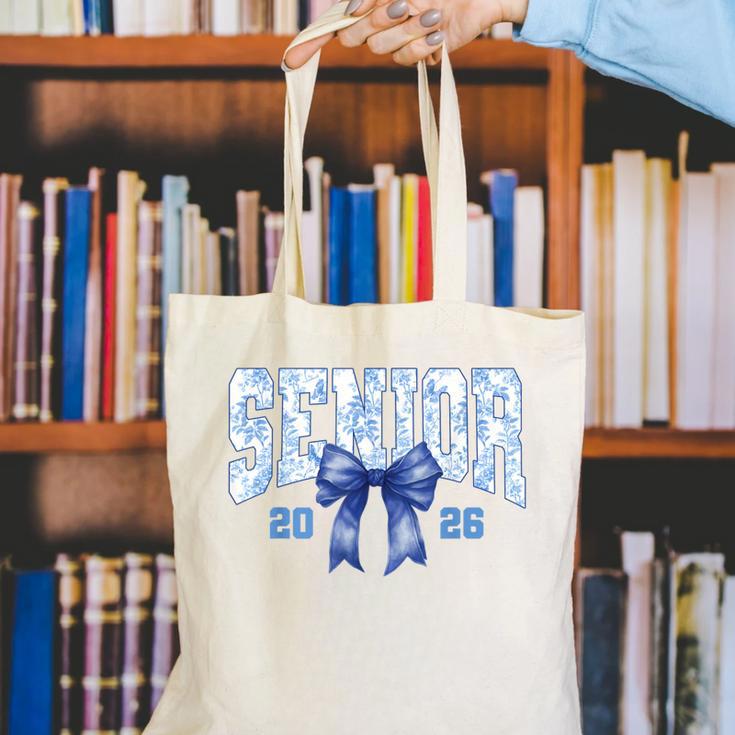 Senior 2026 Class Of 2026 Toile Coquette Bow Graduation 2026 Canvas Tote Bag