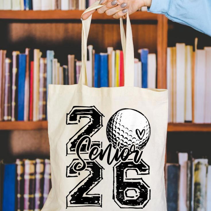 Senior 2026 Golf Player Heart Graduation Girls Teens Canvas Tote Bag