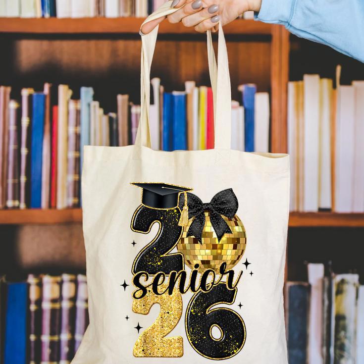 Senior Class Of 2026 Senior Girl Graduation Cap Coquette Bow Canvas Tote Bag
