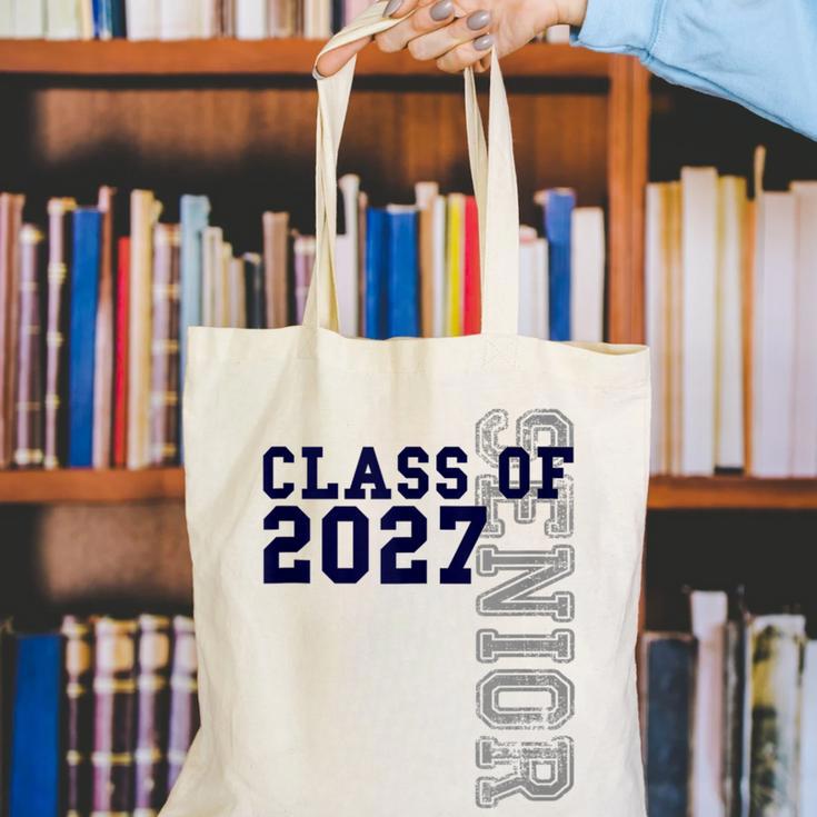 Senior Class Of 2027 Graduation Year High School & College Canvas Tote Bag