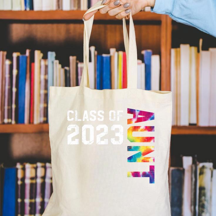 Senior Graduation Class Of 2023 Aunt Senior Tie Dye Canvas Tote Bag